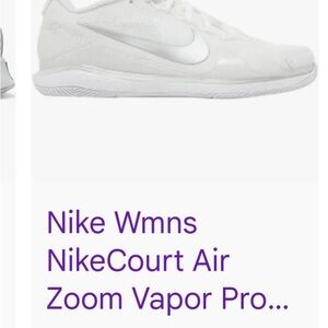 Nike Women's White and Silver Court Sneakers